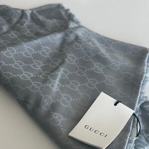 Gucci Silver Monogrammed Scarf